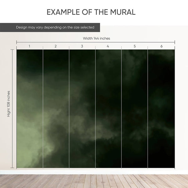 Dark Green Watercolor Wall Mural CCM203 - CostaCover - Peel and stick Removable Wallpaper - Abstract - abstract mural - abstract wall art
