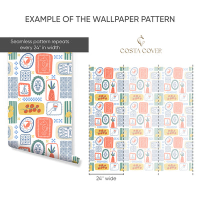 Mediterranean Kitchen Tile Wallpaper CC359