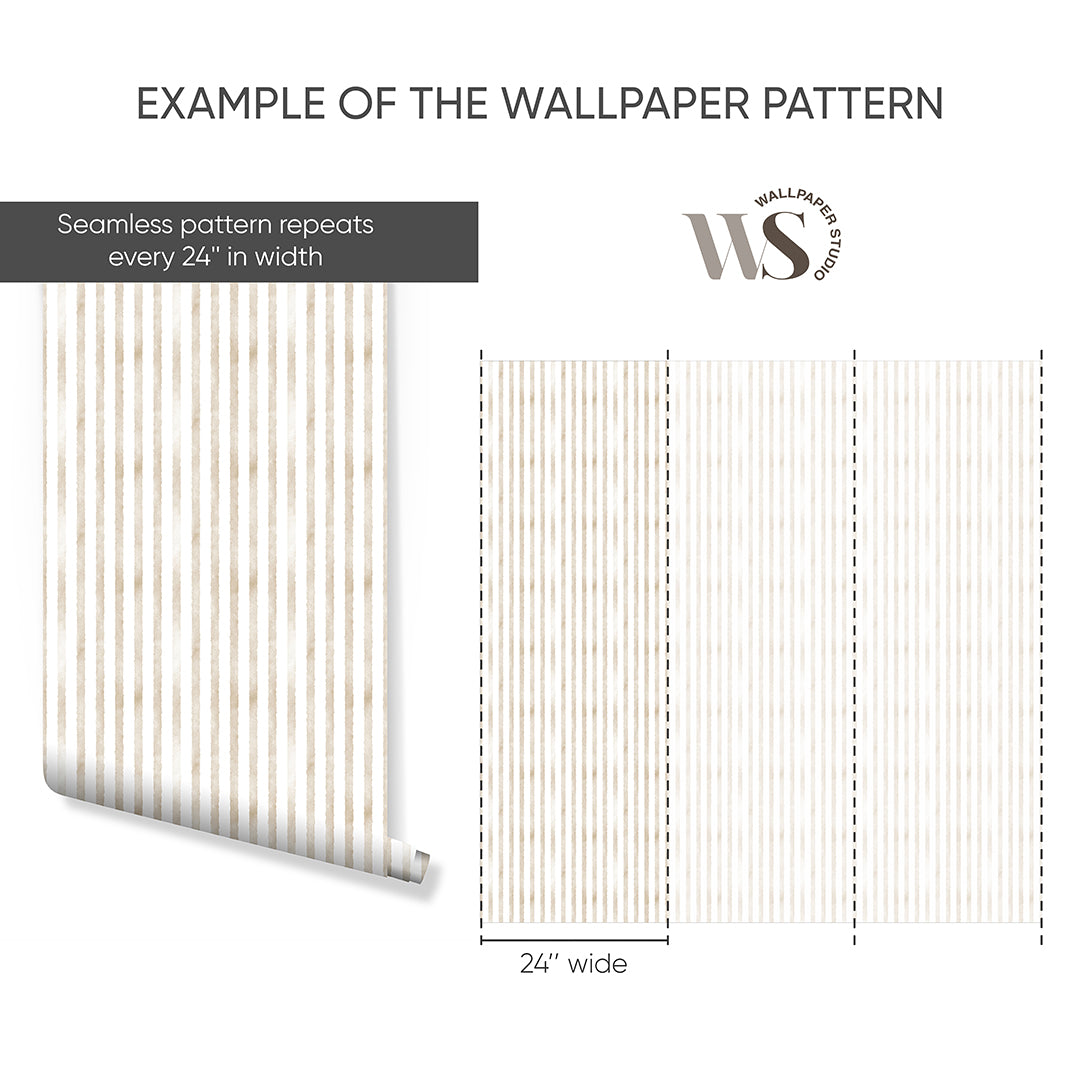 Beige Stripes Wallpaper S115
