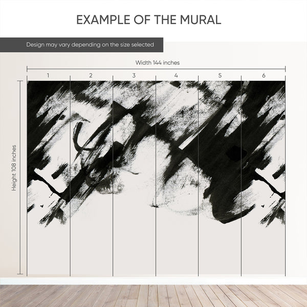 Black Beige Abstract Wall Mural AM206
