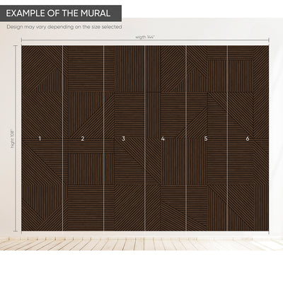 Dark Wooden Panels Effect Wall Mural AM077