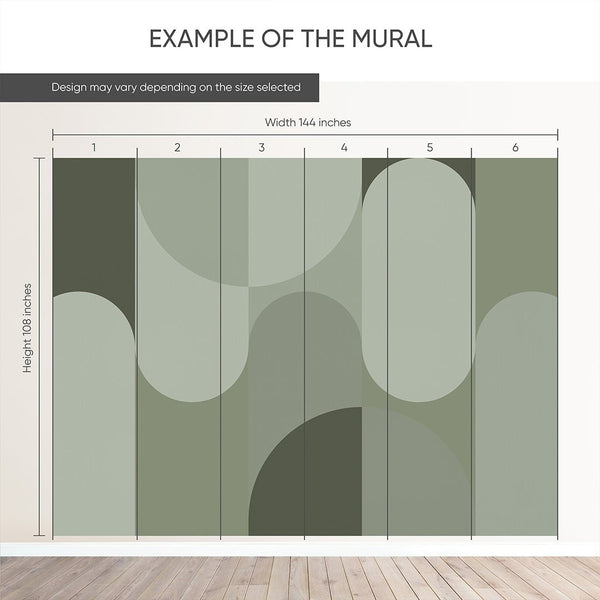 Abstract Green Arches Wall Mural AM064 - CostaCover - Peel and stick Removable Wallpaper - about walls - Abstract - abstract arches