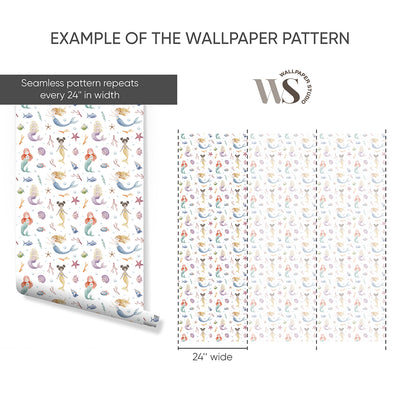 Cute Tiny Mermaids Wallpaper S091