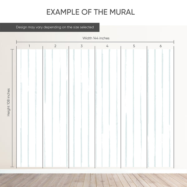 Pale Blue Green Vertical Stripe Wall Mural AM196