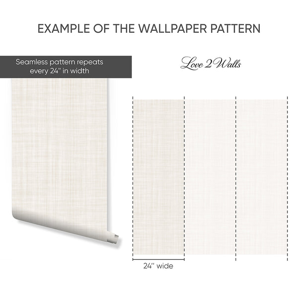 Beige Linen Texture Wallpaper L041