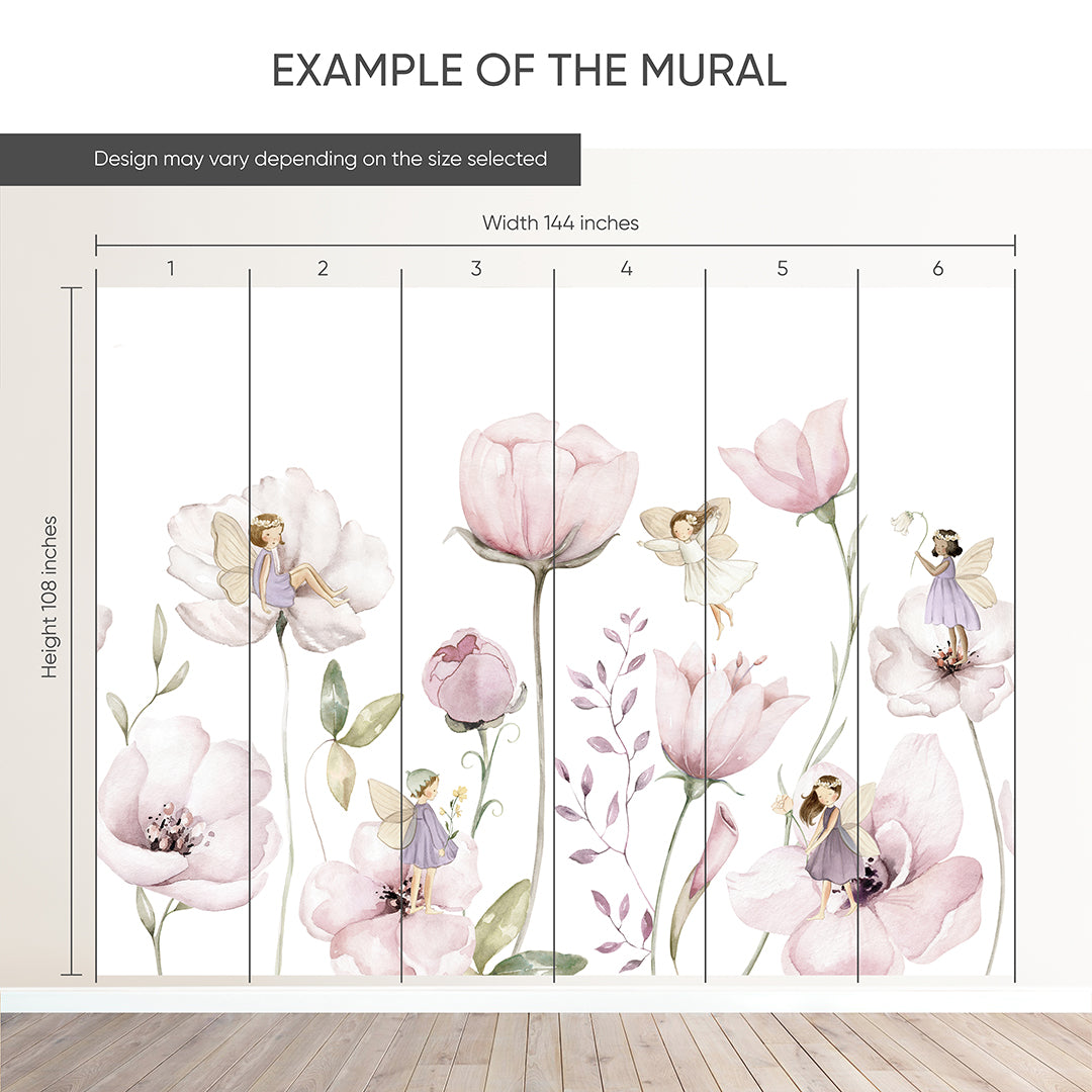 Pink Flower Fairy Wall Mural SM049