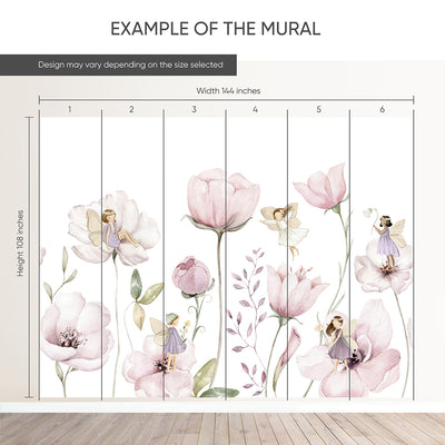 Pink Flower Fairy Wall Mural SM049