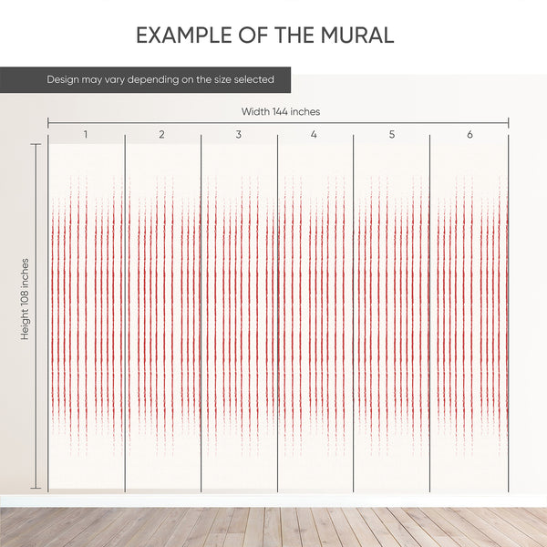 Red Vertical Stripes Wall Mural AM198
