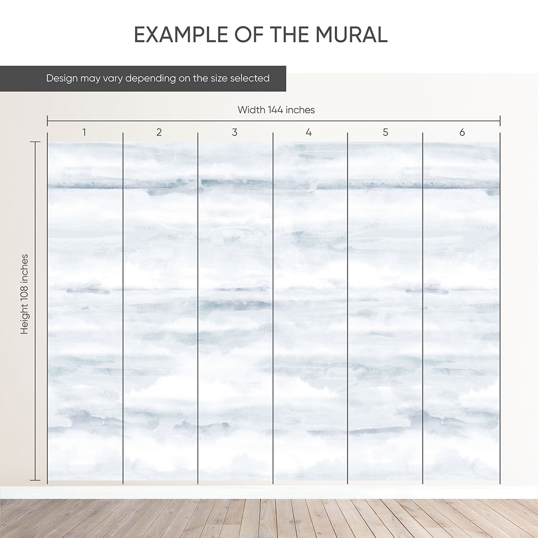 Blue Watercolor Wash Wall Mural AM173