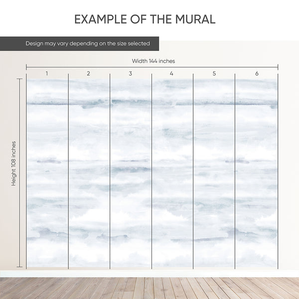 Blue Watercolor Wash Wall Mural AM173