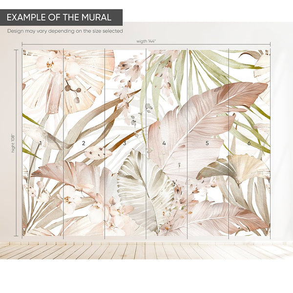 Tropical Banana Leaves Wall Mural WM022 - CostaCover - Peel and stick Removable Wallpaper - adhesive wallpaper - banana leaves - Banana leaves wallpaper