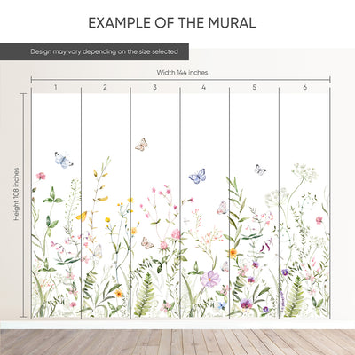 Colored Wildflowers Field Wall Mural SM043