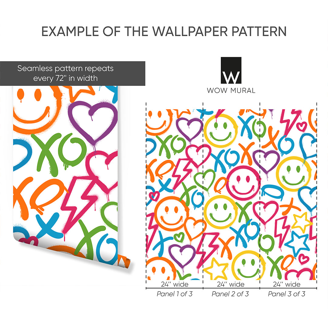 Colorful Smile Graffiti Wallpaper W171