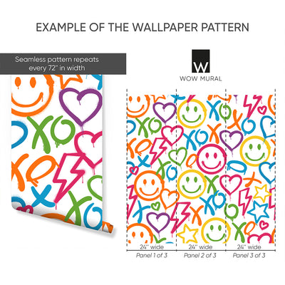 Colorful Smile Graffiti Wallpaper W171