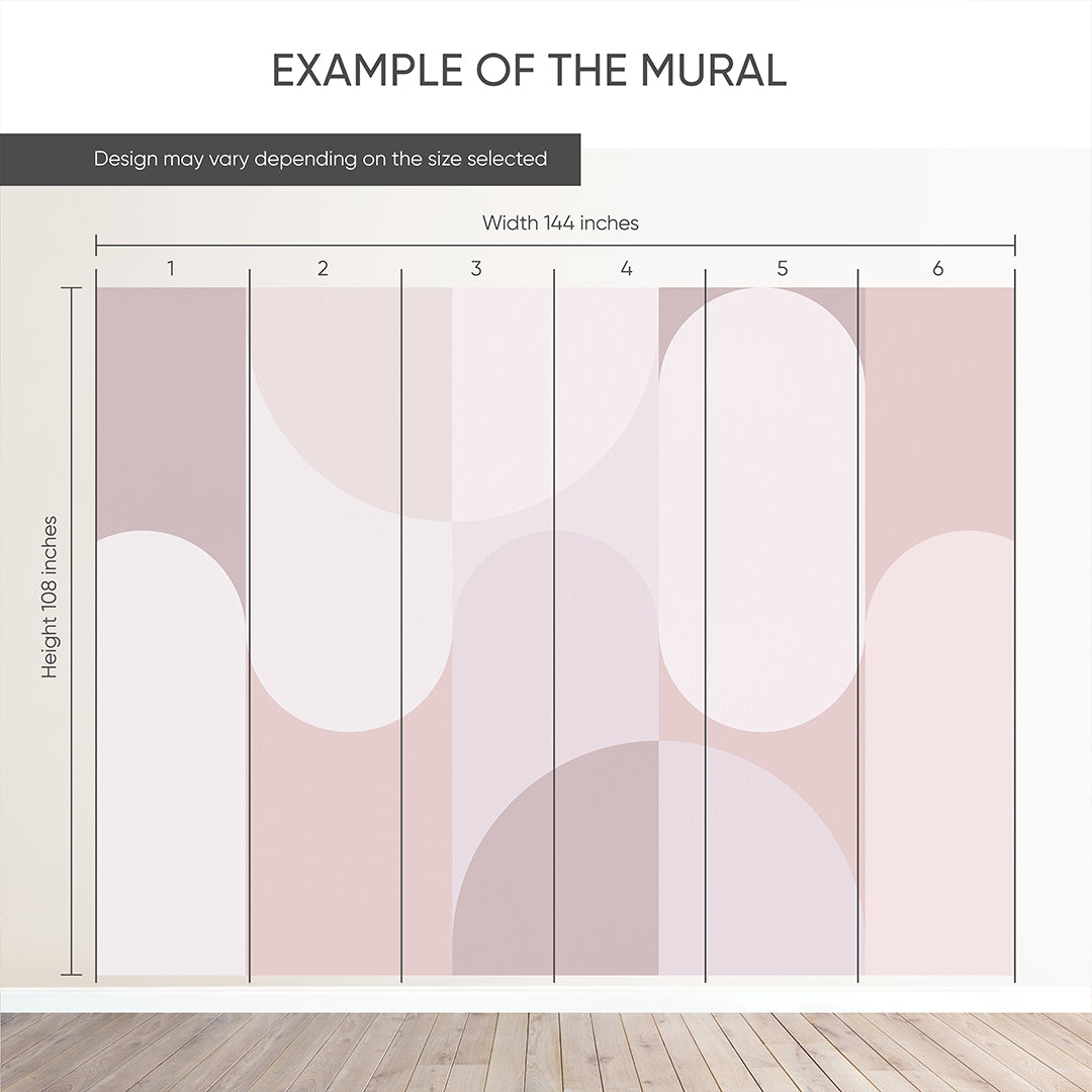 Abstract Pink Arches Wall Mural AM065