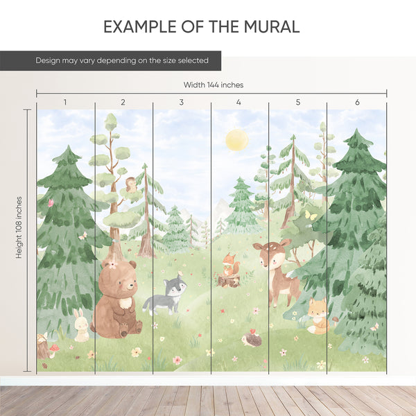 Woodland Animal Nursery Wall Mural LM005
