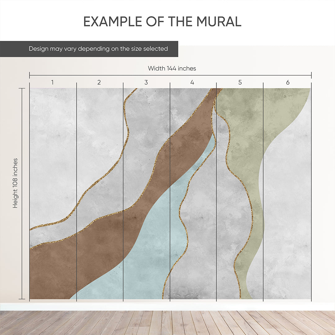 Brown Green Blue Abstract Wall Mural CCM213