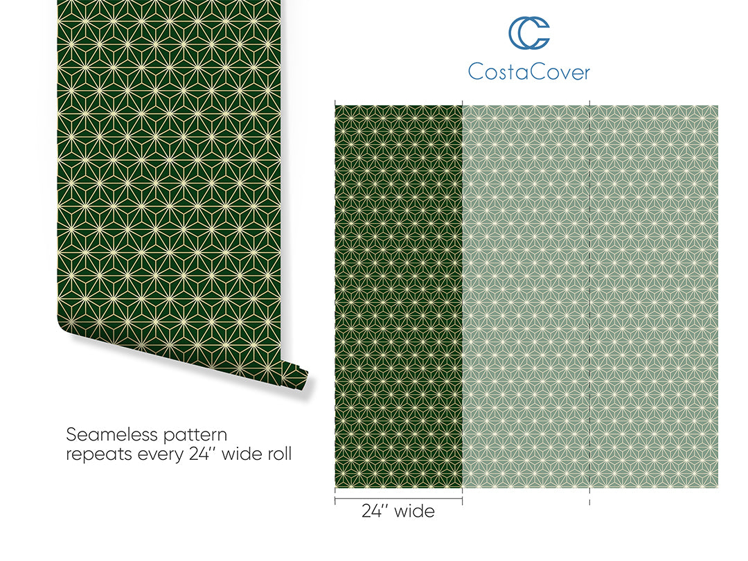 Green Beige Prism Wallpaper CC303