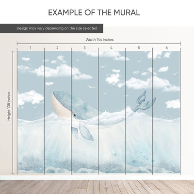Blue Whale & Sky Wall Mural SM057