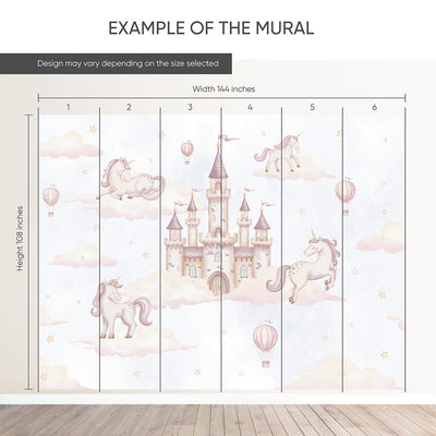 Airy Kingdom & Unicorns Wall Mural AM135