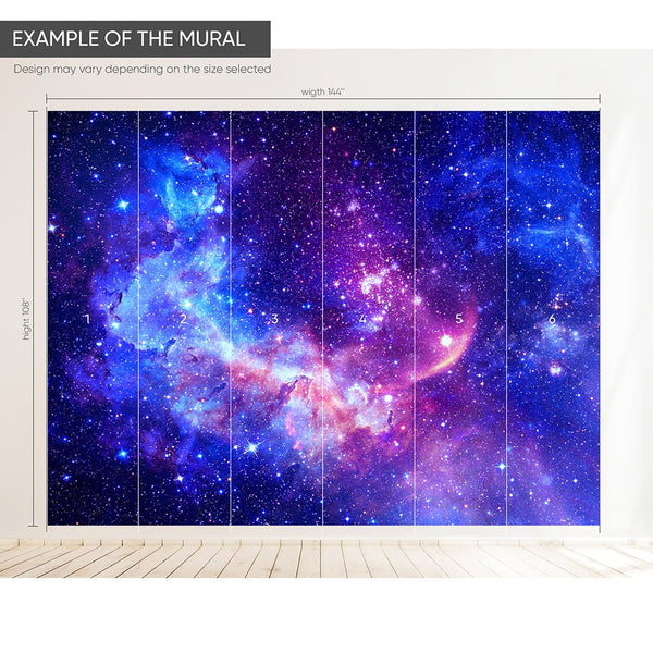 Cosmic Galaxy Glow Wall Mural WM054 - CostaCover - Peel and stick Removable Wallpaper - accent wallpaper - adhesive wallpaper - adhesive wallpaper design
