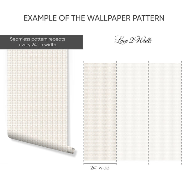 Tight lattice of beige ovals and lozenges, creating a calm, textural backdrop for Scandinavian-inspired interiors.