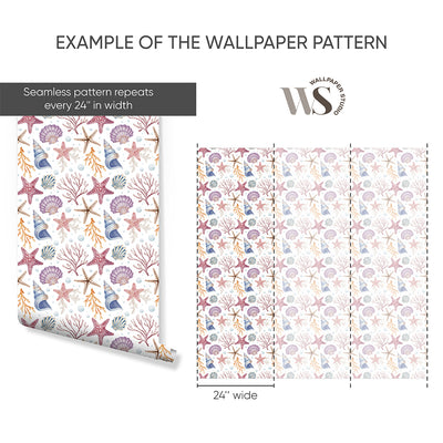 Seashells and Corals Wallpaper S090