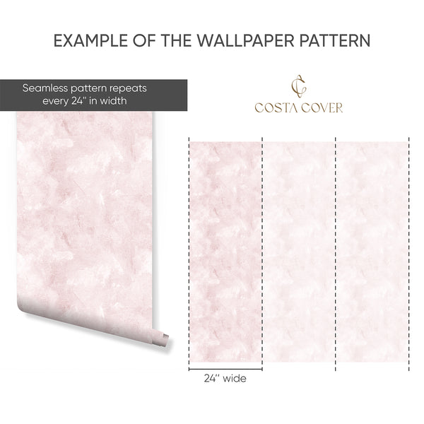 Light Pink Limewash Wallpaper A038