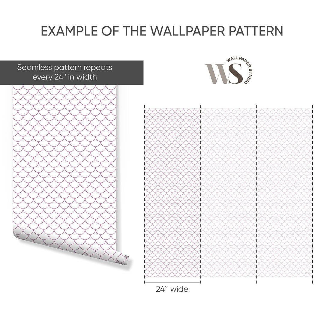 Lilac Pink Fish Scales Wallpaper S096