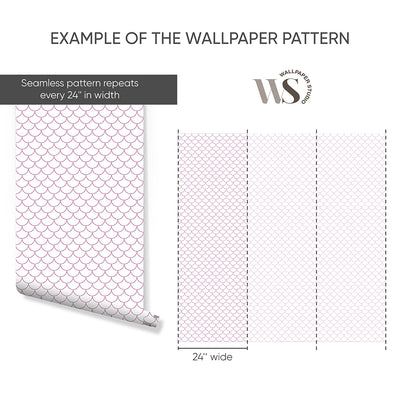 Lilac Pink Fish Scales Wallpaper S096
