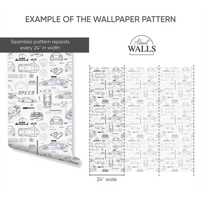 Race Car Blueprint Wallpaper A124