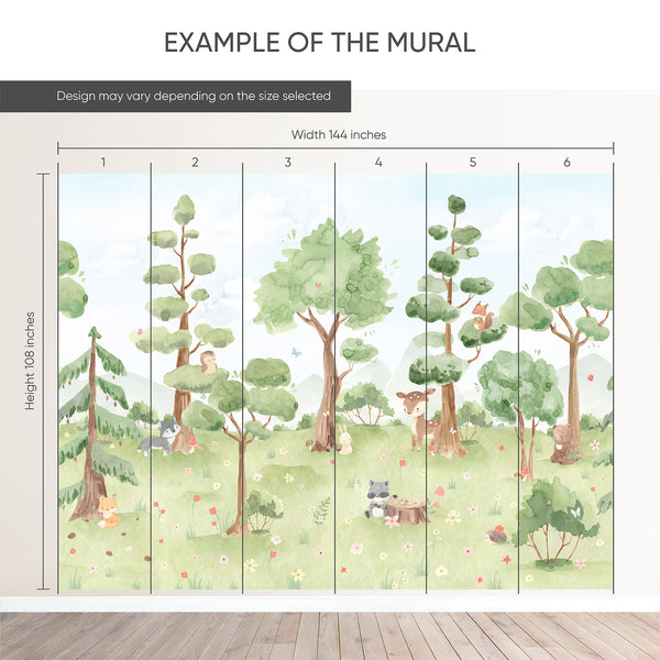 Forest Animal Nursery Wall Mural LM006