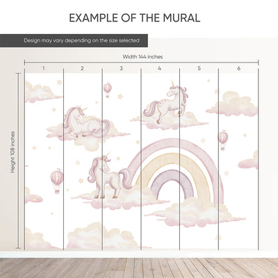 Unicorns & Rainbow Wall Mural AM134