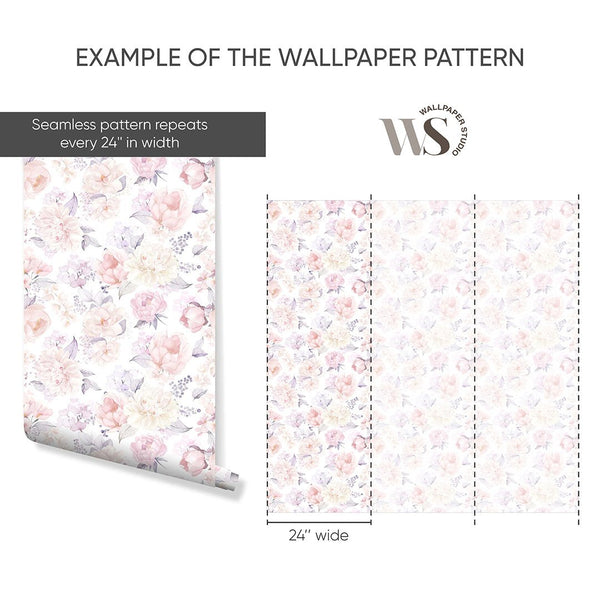 Pink Yellow Flower Bouquet Wallpaper S061 - CostaCover - Peel and stick Removable Wallpaper - abstract wallpaper - accent wallpaper - adhesive wallpaper