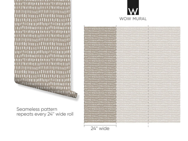 White & Beige Strokes Wallpaper W020 - CostaCover - Peel and stick Removable Wallpaper - Abstract - abstract lines - abstract wall art