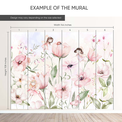 Cute Pink Flower Fairy Wall Mural SM053