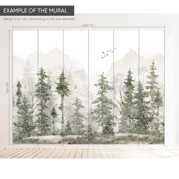 Mystic Woodland Wall Mural WM048 - CostaCover - Peel and stick Removable Wallpaper - abstract wallpaper - accent wallpaper - adhesive wallpaper