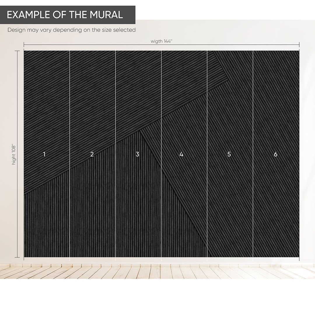Geometric Wooden Panels Effect Wall Mural AM076