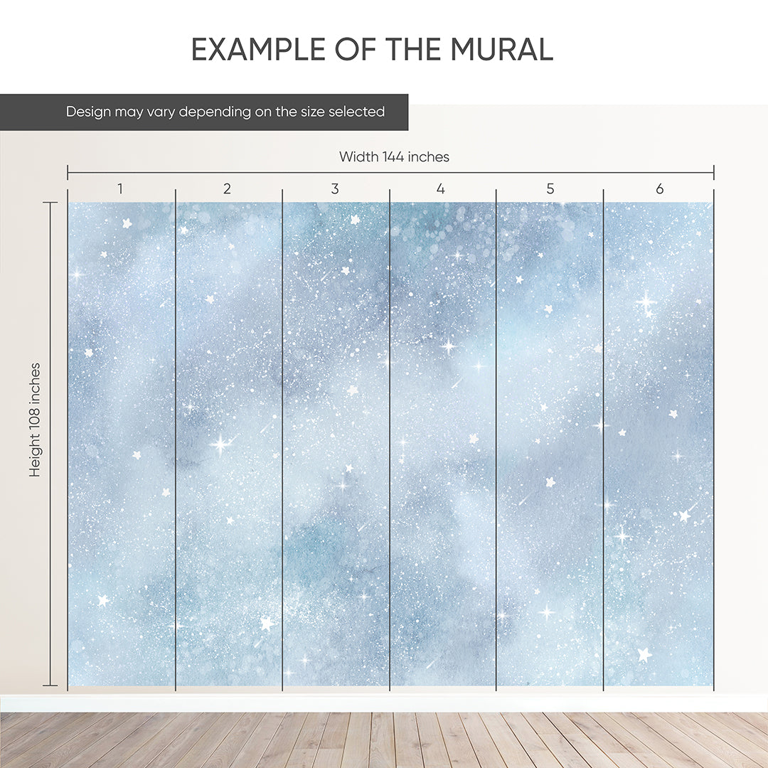 Light Blue Galaxy Wall Mural SM093