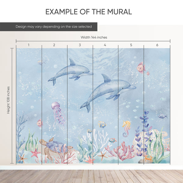 Blue Dolphins Wall Mural SM060