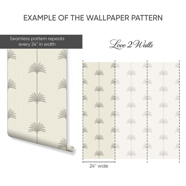 Neutral Palm Tree Wallpaper L001