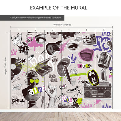 Rock Music Collage Wall Mural SM106