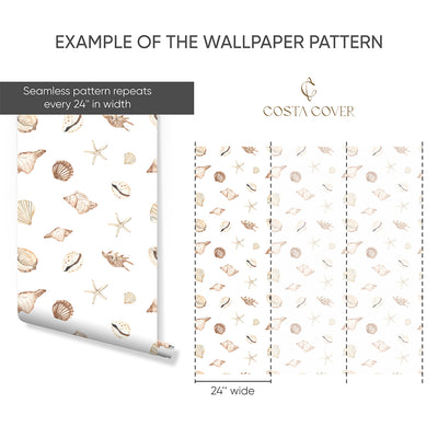 Beige Seashells Wallpaper CC354