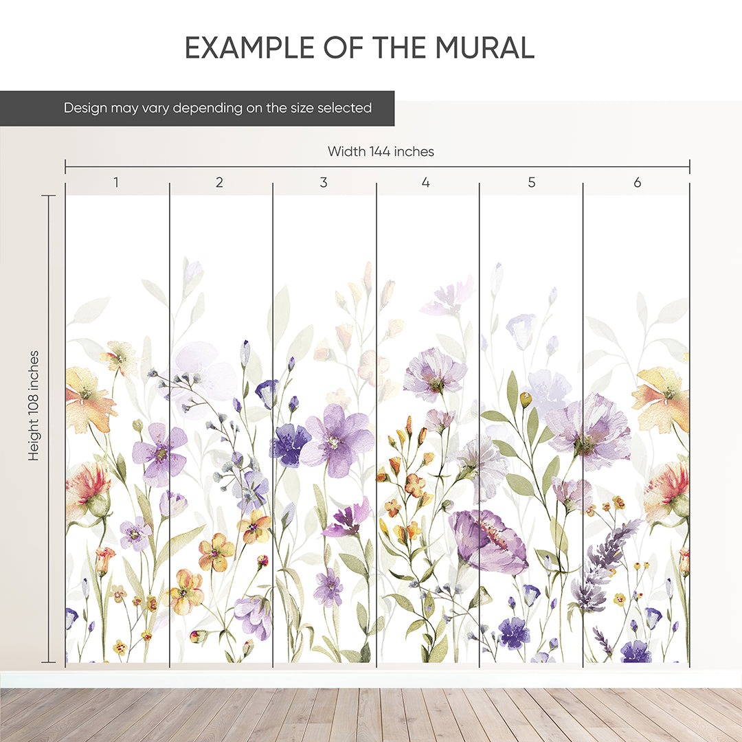 Purple Wildflower Wall Mural WM102