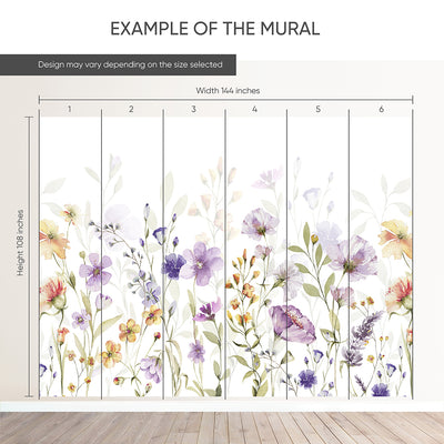 Purple Wildflower Wall Mural WM102