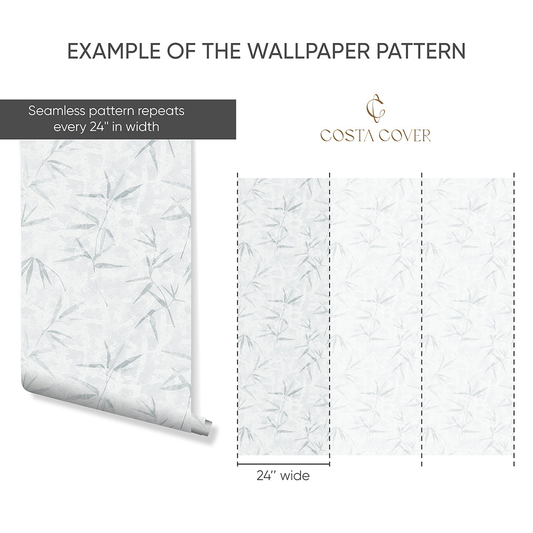 Gray Bamboo Leaves Wallpaper CC363