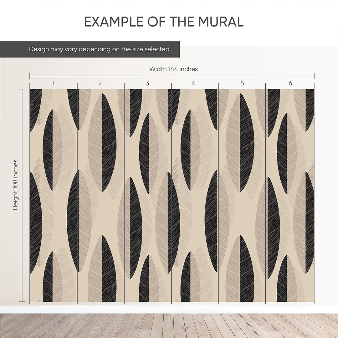 Beige Black Ethnic Wall Mural CCM206