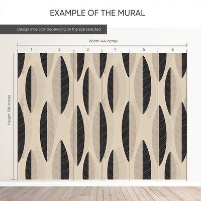 Beige Black Ethnic Wall Mural CCM206