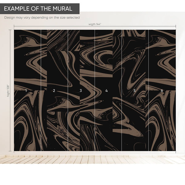 Black Beige Abstract Paint Wall Mural AM027 - CostaCover - Peel and stick Removable Wallpaper - 3d wall painting - about walls - Abstract