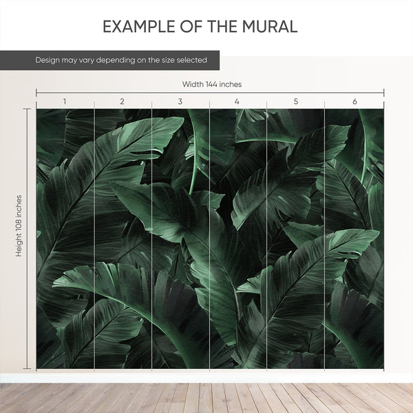 Dark Banana Leaves Wall Mural WM019